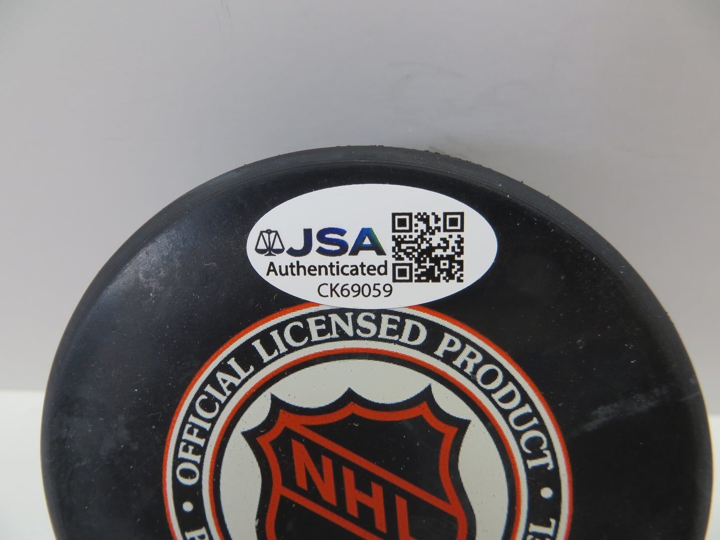JAIME LANGENBRUNNER SIGNED STARS PUCK JSA