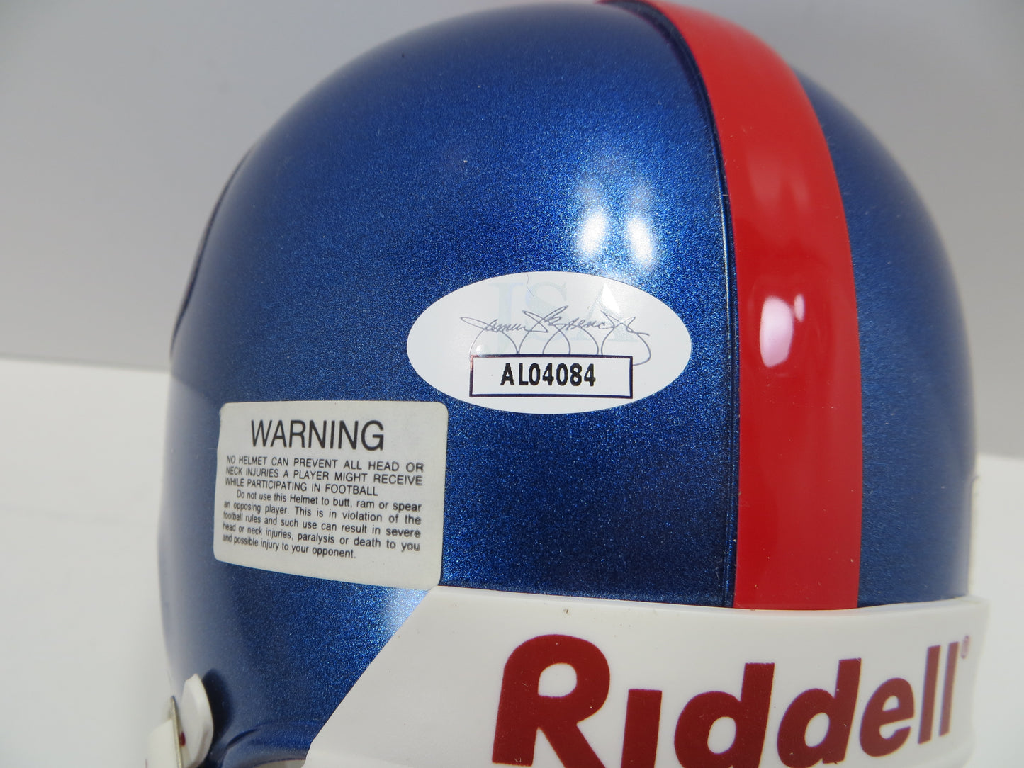 JASON SEHORN SIGNED NEW YORK NY GIANTS RIDDELL MINI HELMET JSA COA