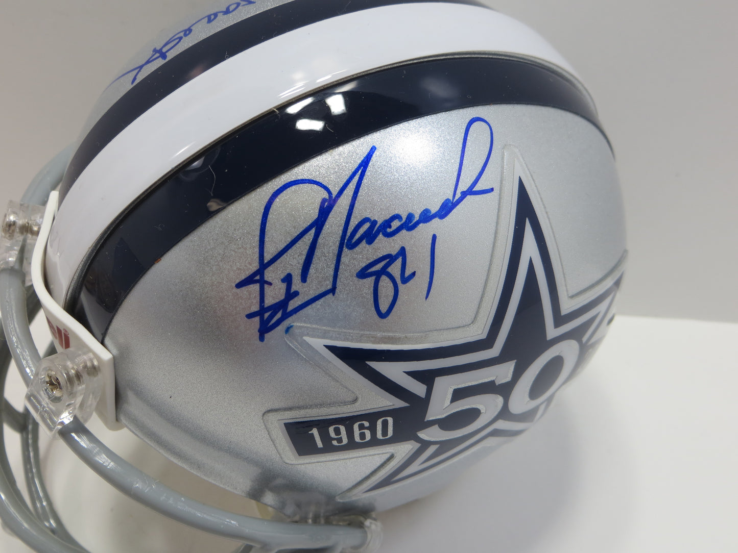 JAY & AMY NOVACEK SIGNED DALLAS COWBOYS RIDDELL MINI HELMET Wyoming JSA COA