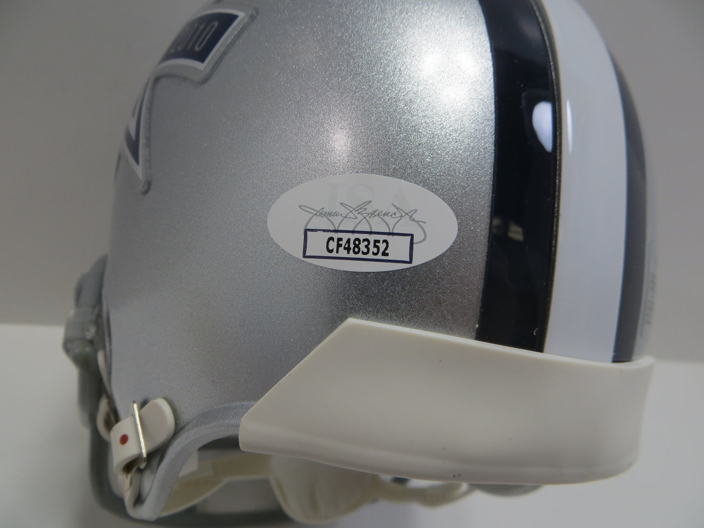 JAY & AMY NOVACEK SIGNED DALLAS COWBOYS RIDDELL MINI HELMET Wyoming JSA COA
