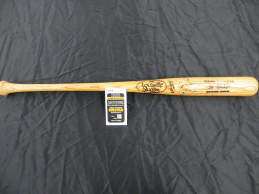 JEFF REBOULET BALTIMORE ORIOLES SIGNED GAME USED Louisville Slugger BAT JSA COA