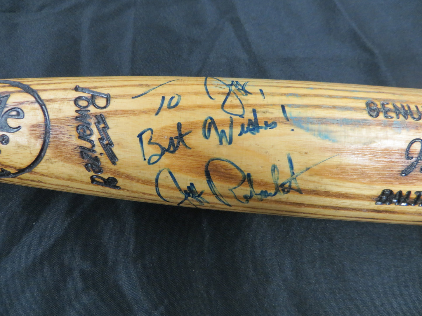 JEFF REBOULET BALTIMORE ORIOLES SIGNED GAME USED Louisville Slugger BAT JSA COA