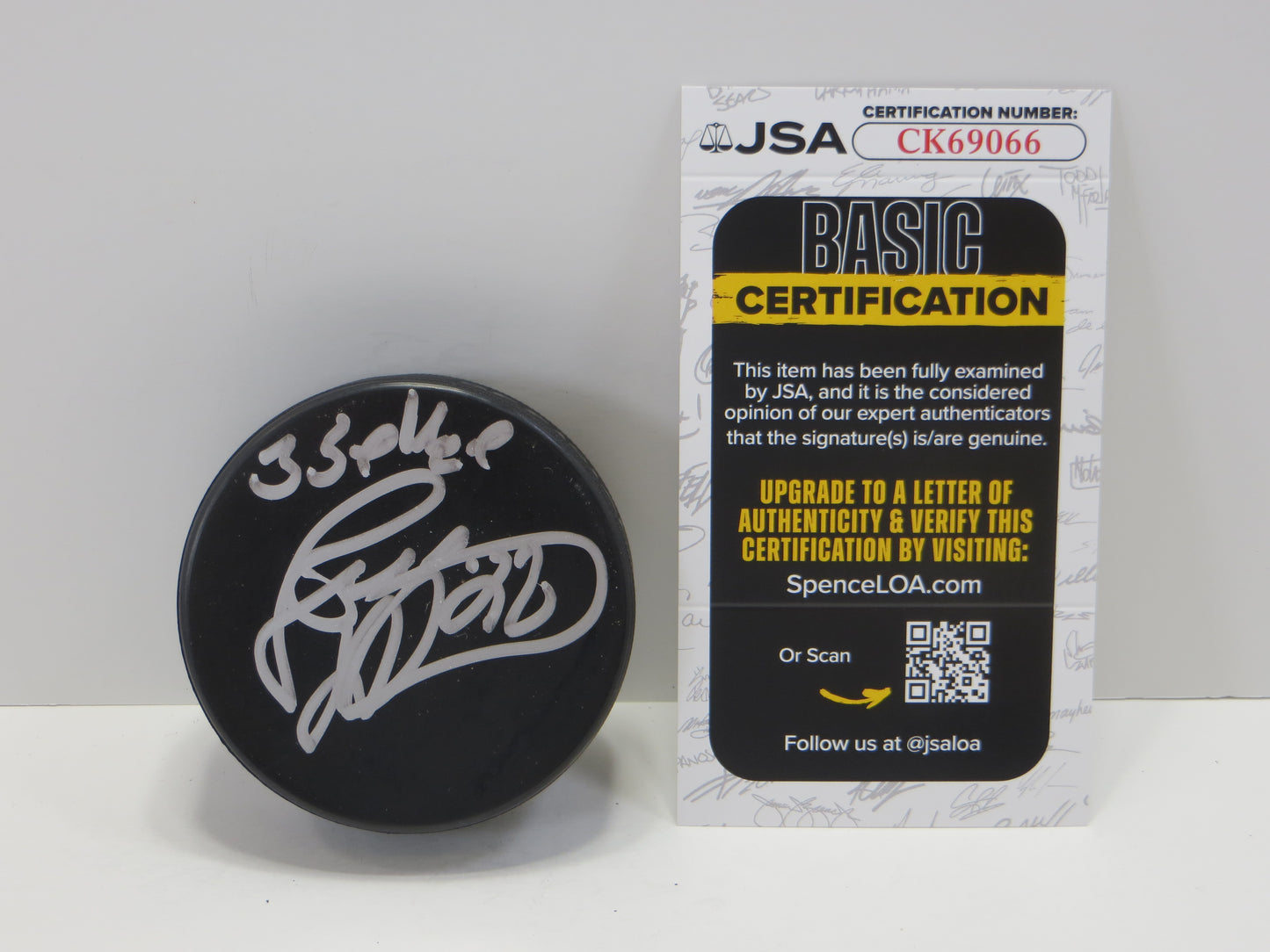 JERE LEHTIHEN SIGNED BLANK PUCK w3 Selkens PUCK JSA