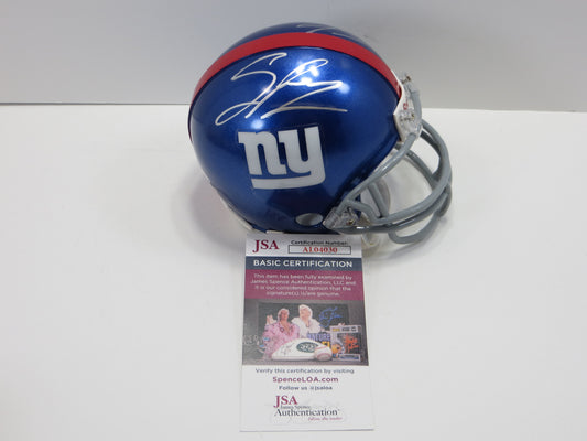 JERMEY SHOCKEY SIGNED NEW YORK NY GIANTS MINI HELMET Miami Hurricanes JSA