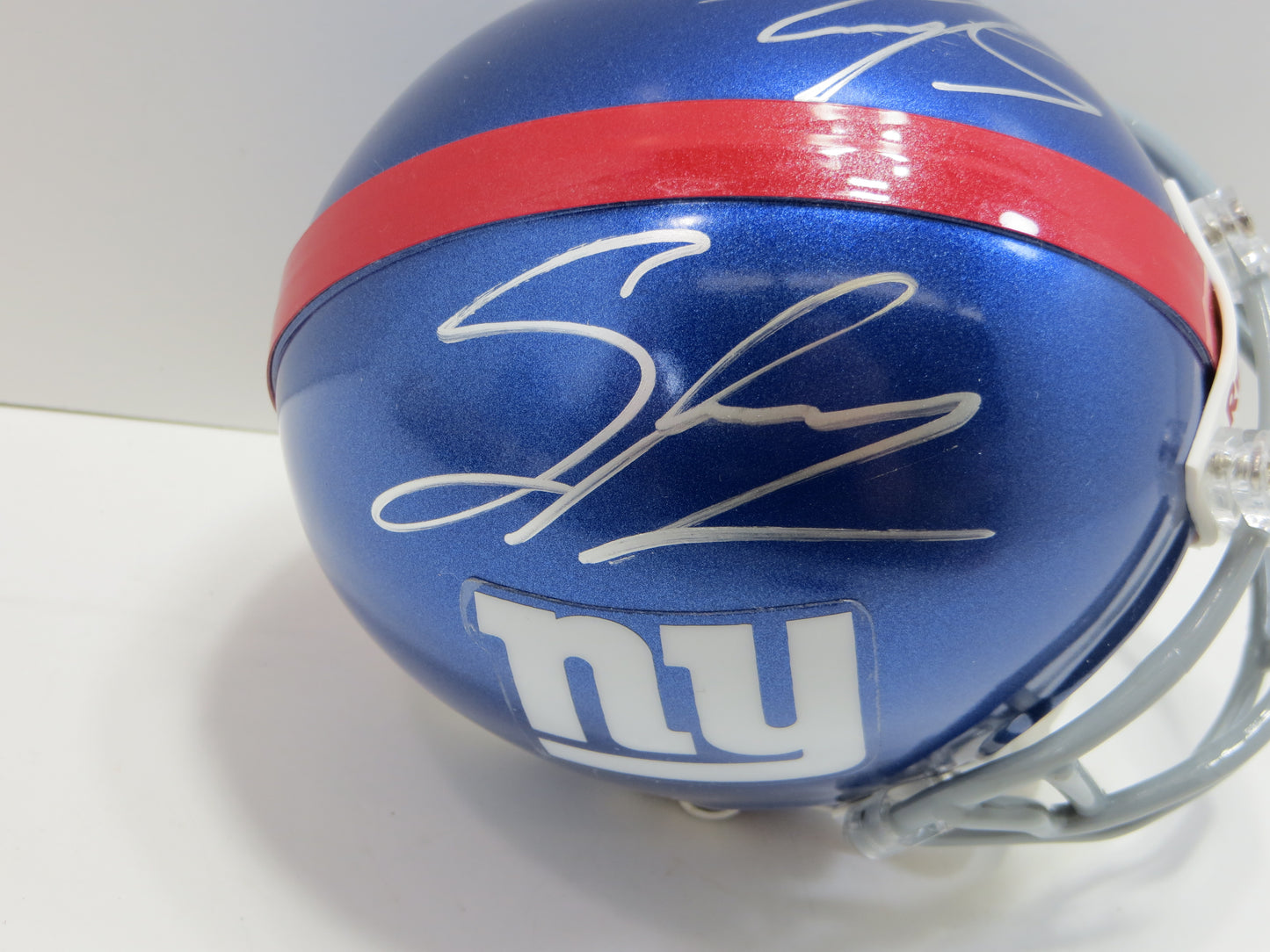 JERMEY SHOCKEY SIGNED NEW YORK NY GIANTS MINI HELMET Miami Hurricanes JSA