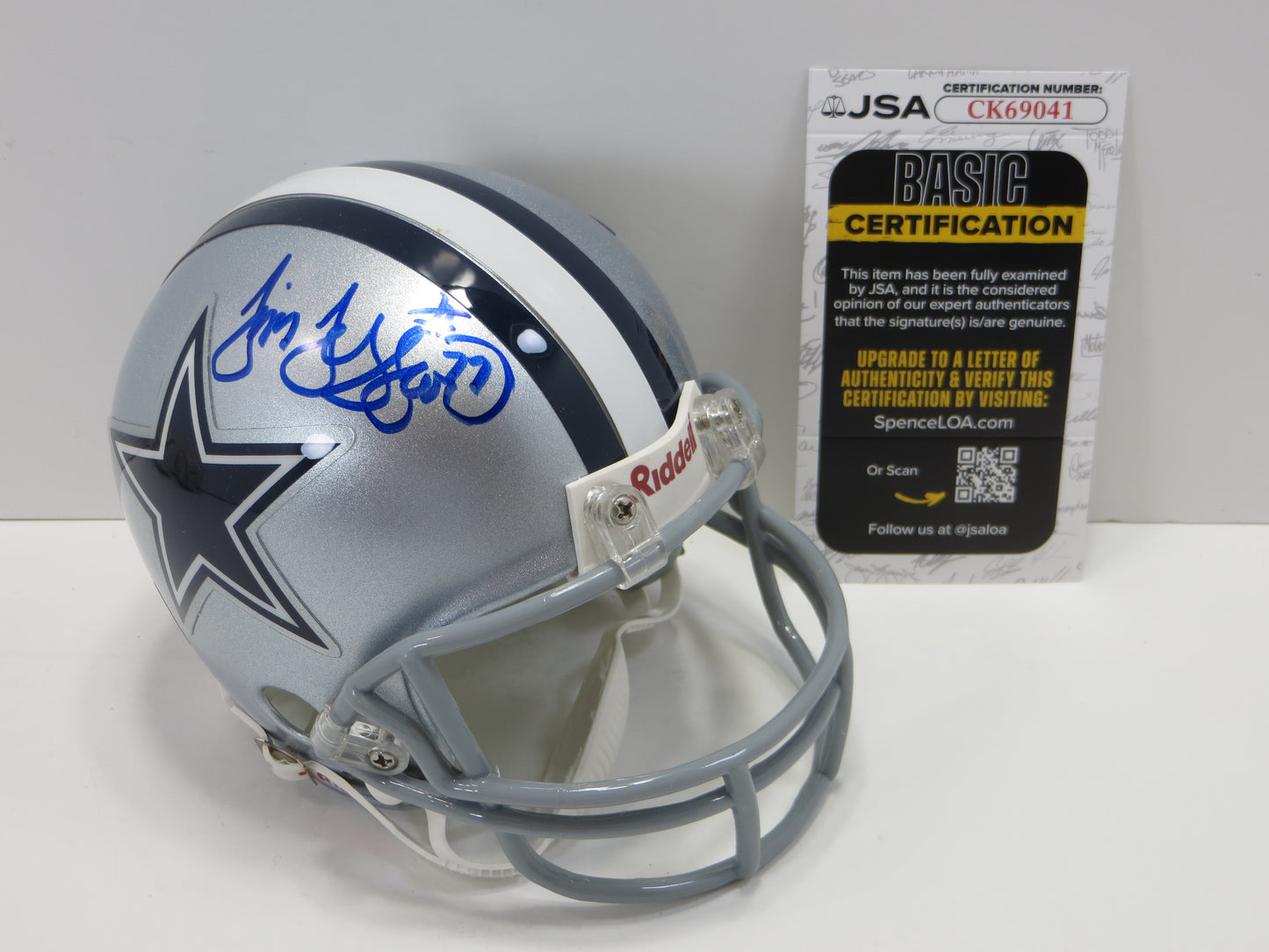 JIM JEFFCOAT SIGNED COWBOYS MINI JSA