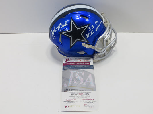 JOHN NILAND SIGNED DALLAS COWBOYS FLASH MINI HELMET w/SB VI CHAMPS JSA COA