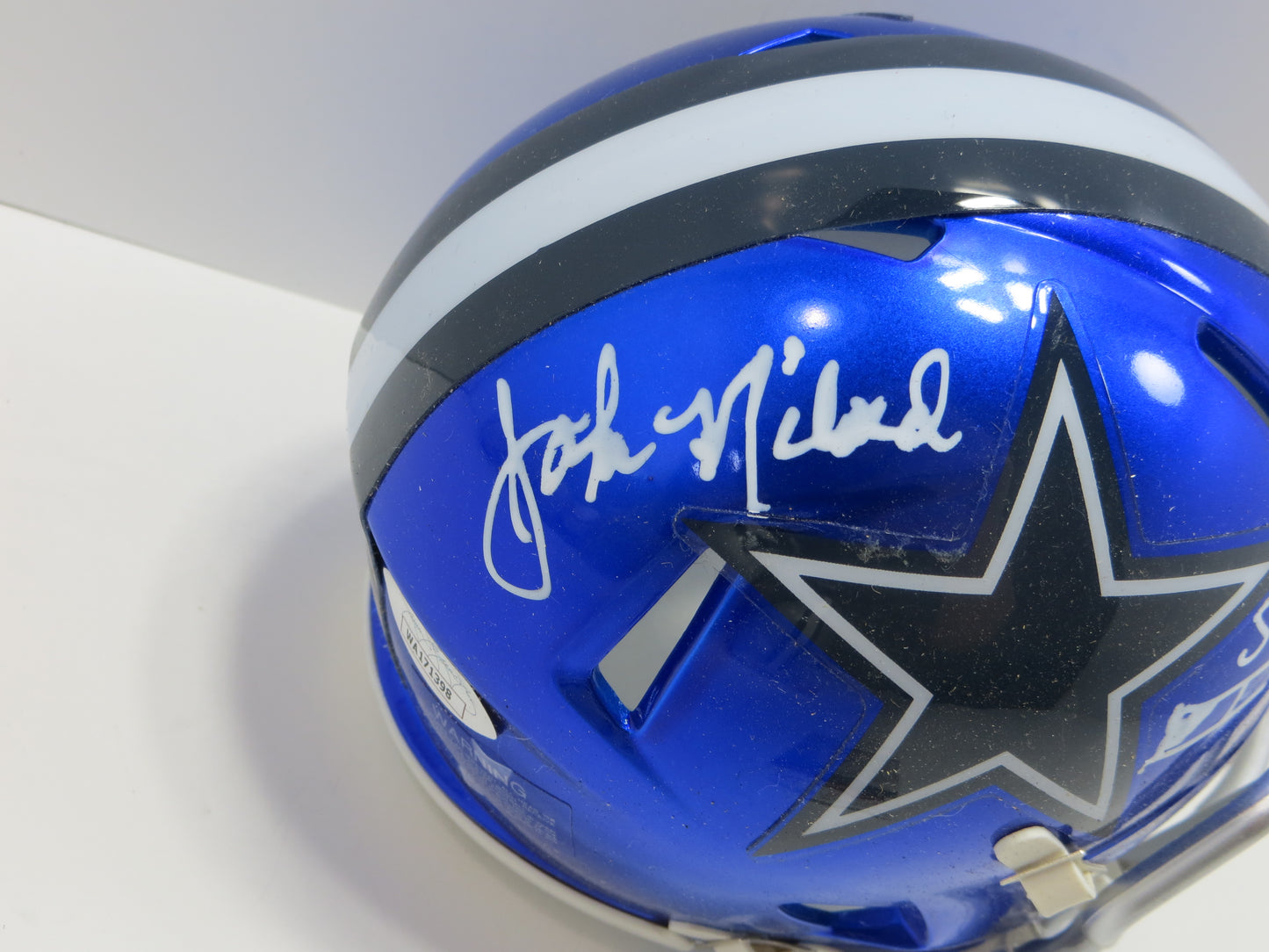 JOHN NILAND SIGNED DALLAS COWBOYS FLASH MINI HELMET w/SB VI CHAMPS JSA COA