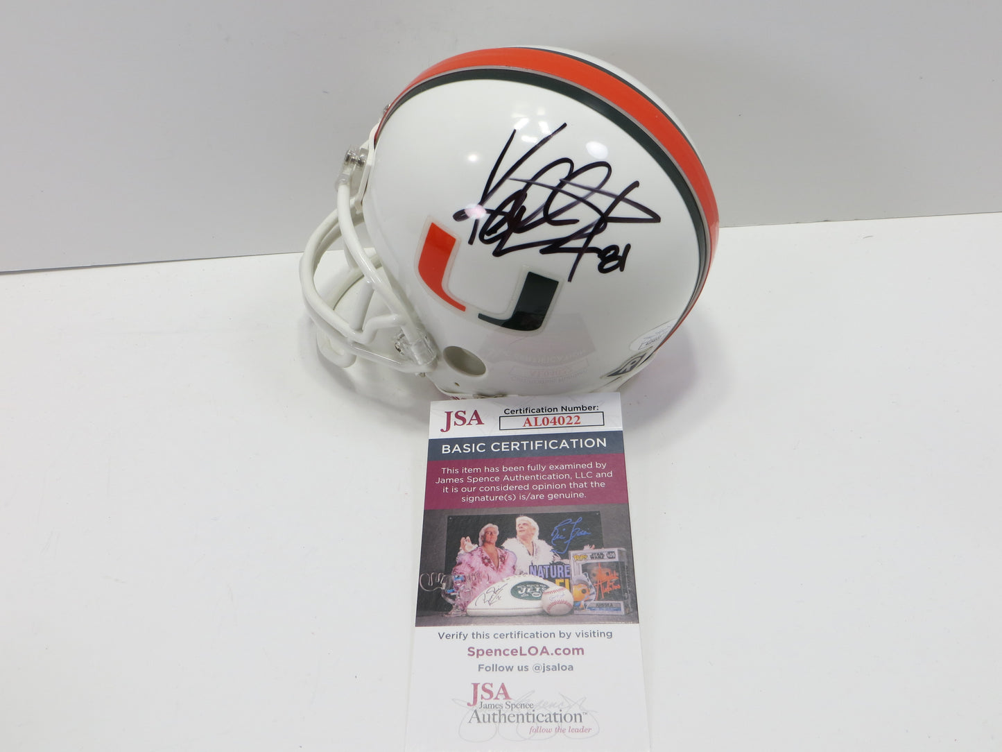 KELLEN WINSLOW JR SIGNED MIAMI HURRICANES RIDDELL MINI HELMET Browns JSA