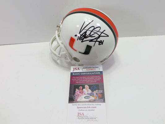 KELLEN WINSLOW JR SIGNED MIAMI HURRICANES RIDDELL MINI HELMET Browns JSA