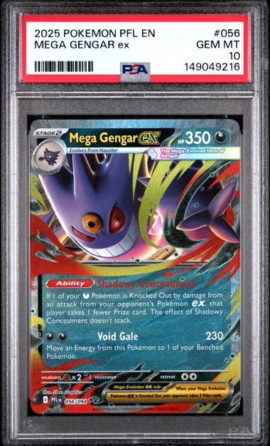 2025 Pokemon - Mega Gengar ex - 056/094 Phantasmal Flames PSA 10