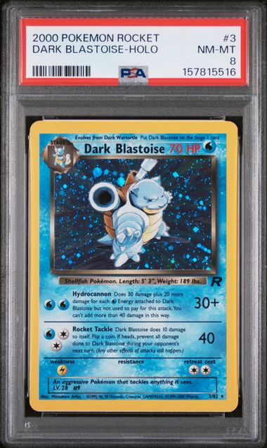 2000 Pokemon - Dark Blastoise (Holo) - 3/82 Team Rocket Unlimited PSA 8