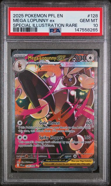 2025 Pokemon - Mega Lopunny ex (SIR) - 128/094 Phantasmal Flames PSA 10