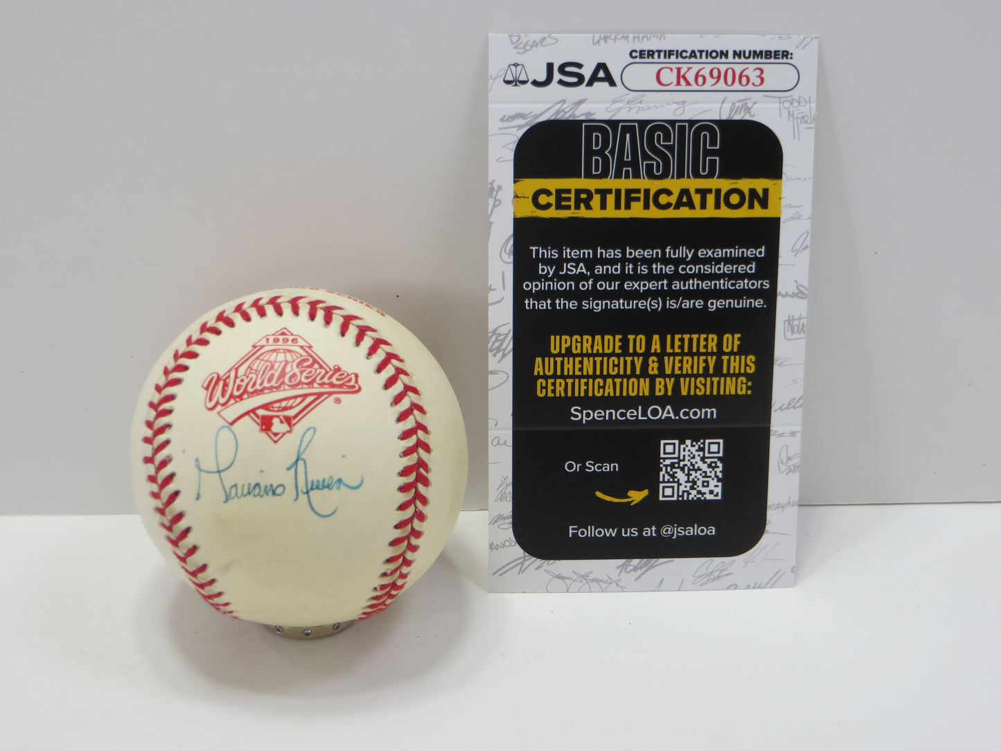 MARIANO RIVERA SIGNED WORLD SERIES BASEBALL JSA