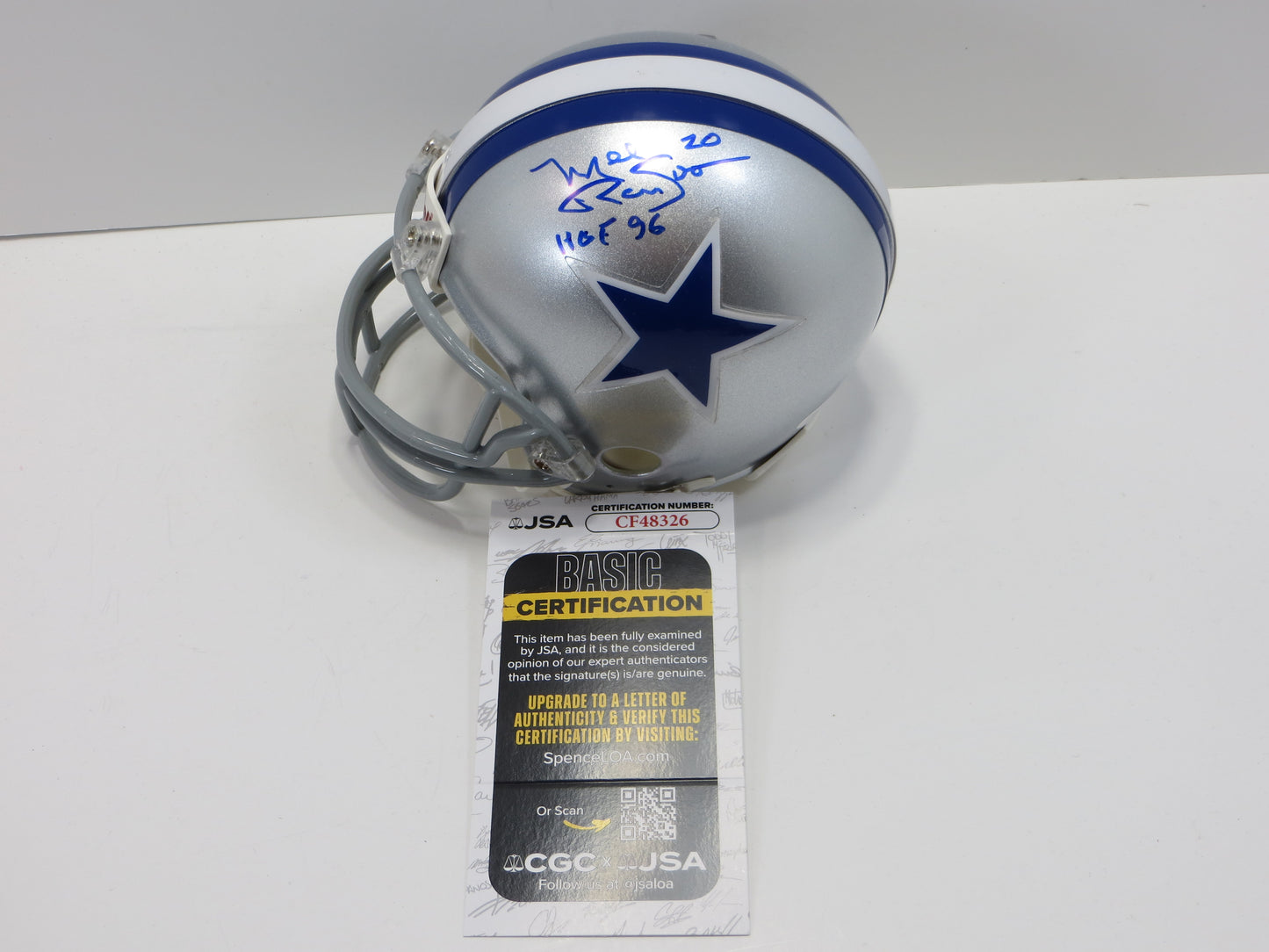 MEL RENFRO SIGNED THROWBACK DALLAS COWBOYS MINI HELMET JSA COA