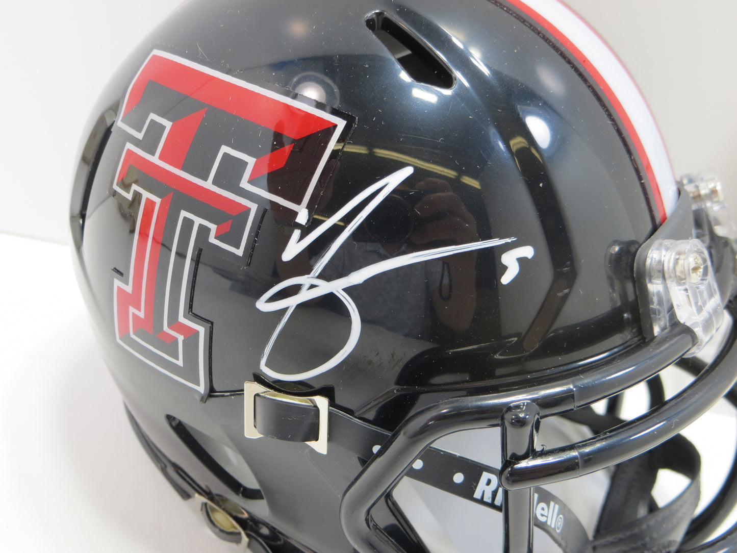 MICHAEL CRABTREE SIGNED TECH MINI HELMET JSA