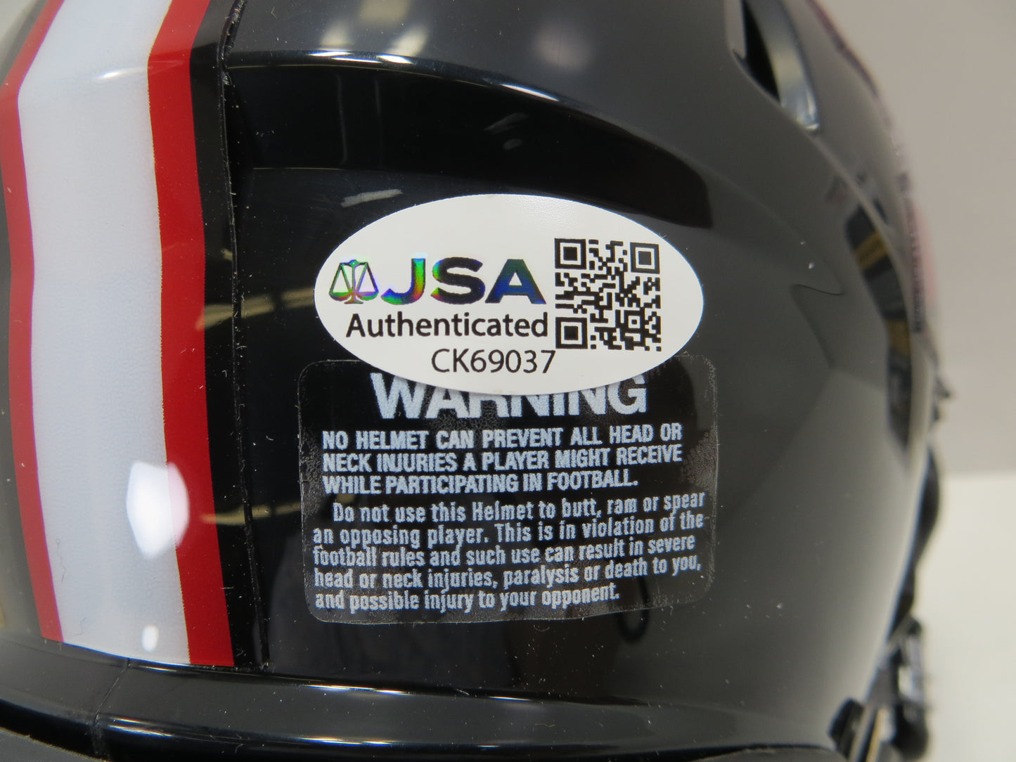 MICHAEL CRABTREE SIGNED TECH MINI HELMET JSA