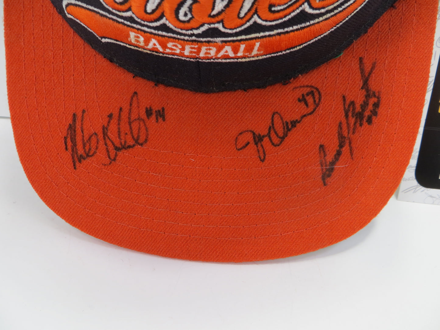 MIKE BORDICK JOE OSULEK SIGNED ORIOLES HAT JSA