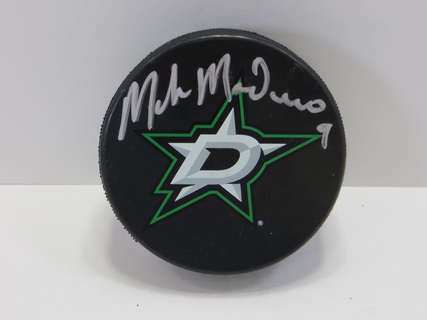 MIKE MODANO SIGNED NEW LOGO PUCK JSA