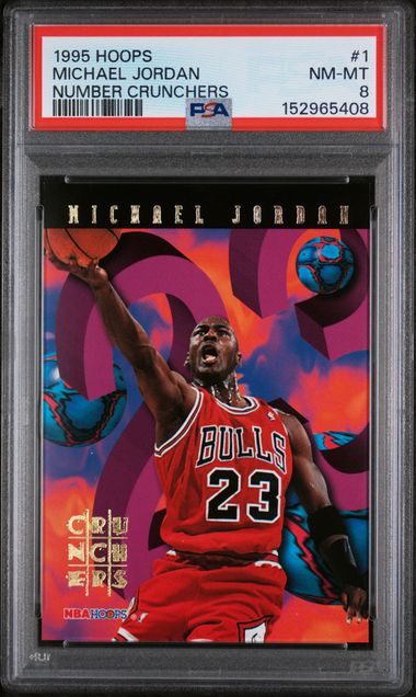 1995 NBA Hoops Michael Jordan Number Crunchers #1 PSA 8