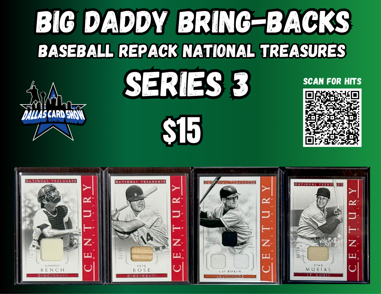 Big Daddy Bring-Backs $15 Baseball National Treasures Series 3