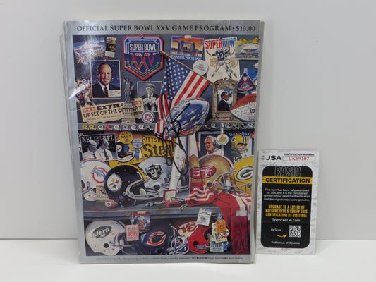 OTIS ANDERSON NEW YORK GIANTS SIGNED SUPER BOWL XXV PROGRAM JSA COA