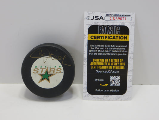 PAT VERBEEK SIGNED DALLAS STARS PUCK JSA