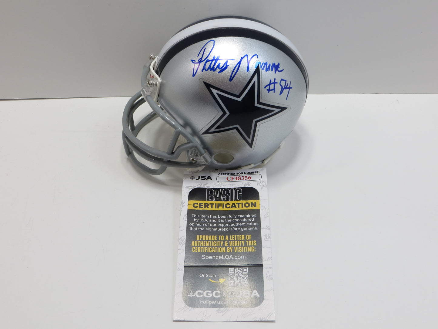 PETTIS NORMAN SIGNED DALLAS COWBOYS RIDDELL MINI HELMET JSA COA