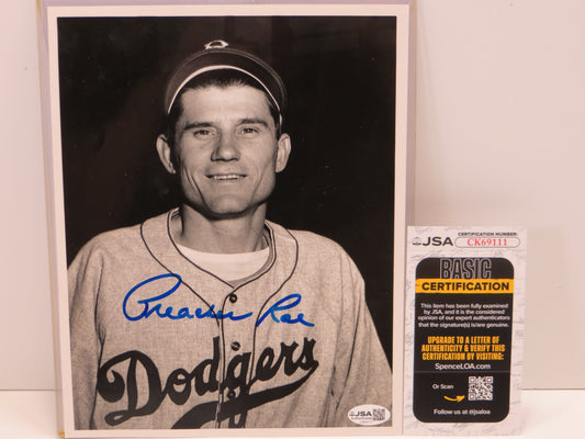 PREACHER ROE SIGNED BROKKLYN DODGERS SIGNED 8x10 PHOTO JSA COA