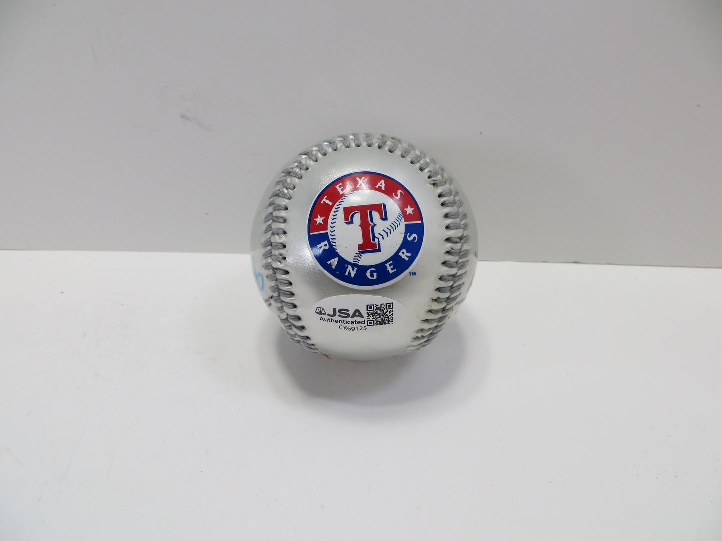 PRINCE FIELDER SHIN-SOO CHOO SIGNED TEXAS RANGERS LOGO BASEBALL JSA COA