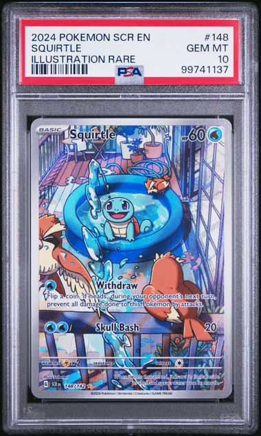 2024 Pokemon - Squirtle (Illustration Rare) - 148/142 Stellar Crown PSA 10