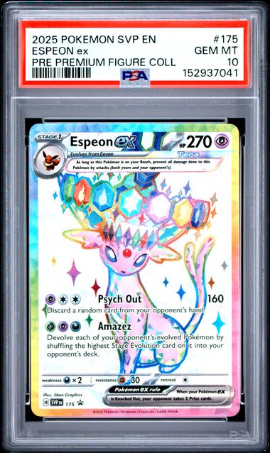 2025 Pokemon - Espeon ex (Promo) - SVP175 Premium Figure Coll. PSA 10