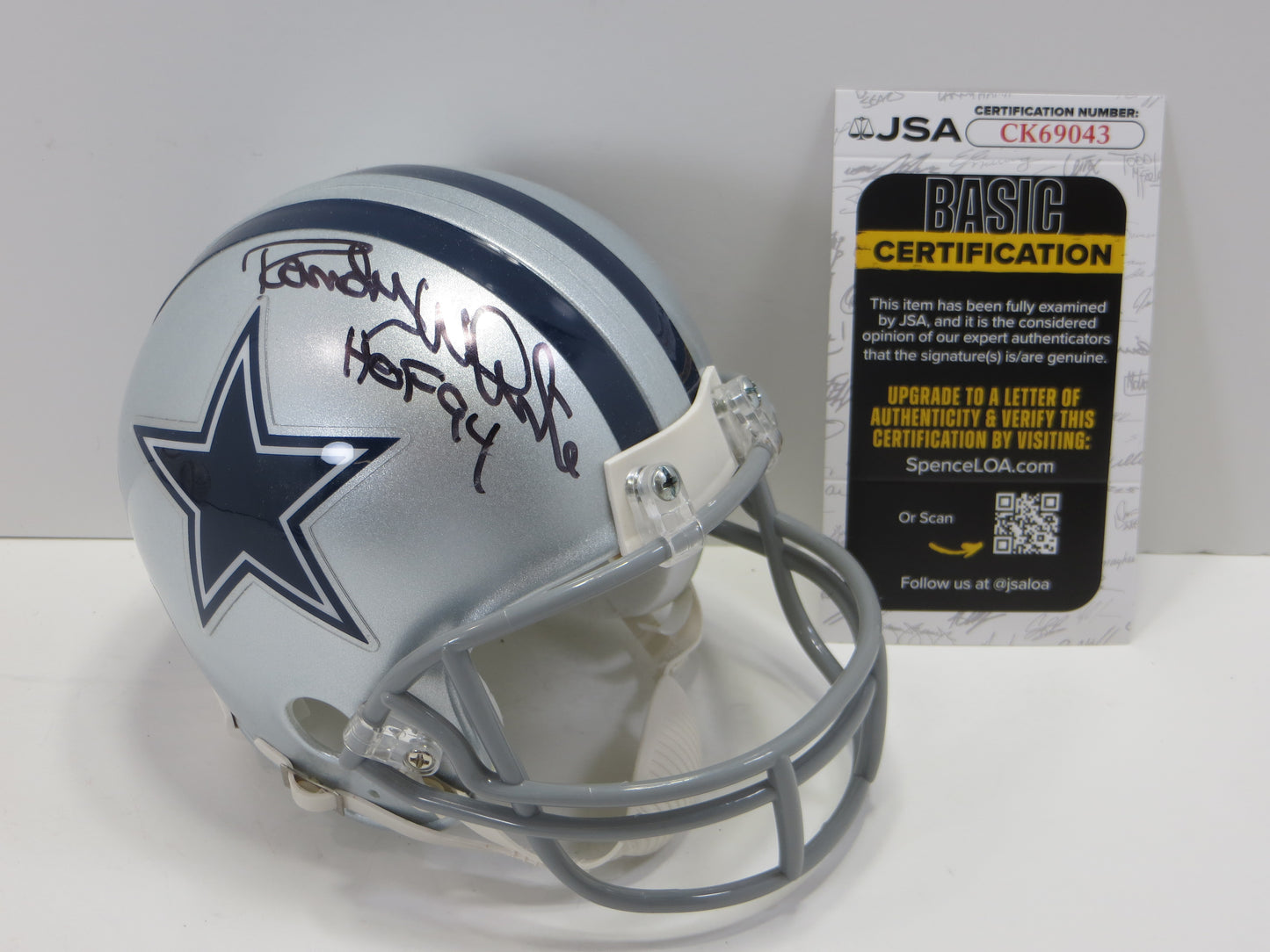 RANDY WHITE SIGNED DALLAS COWBOYS RIDDELL MINI HELMET w/HOF Maryland JSA