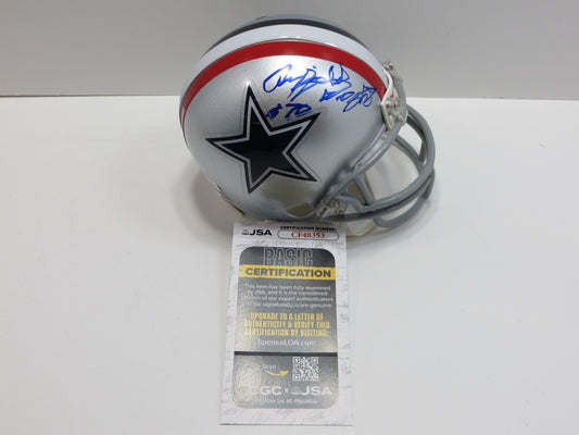 RAYFIED WRIGHT SIGNED 1976 DALLAS COWBOYS RIDDELL MINI HELMET JSA COA