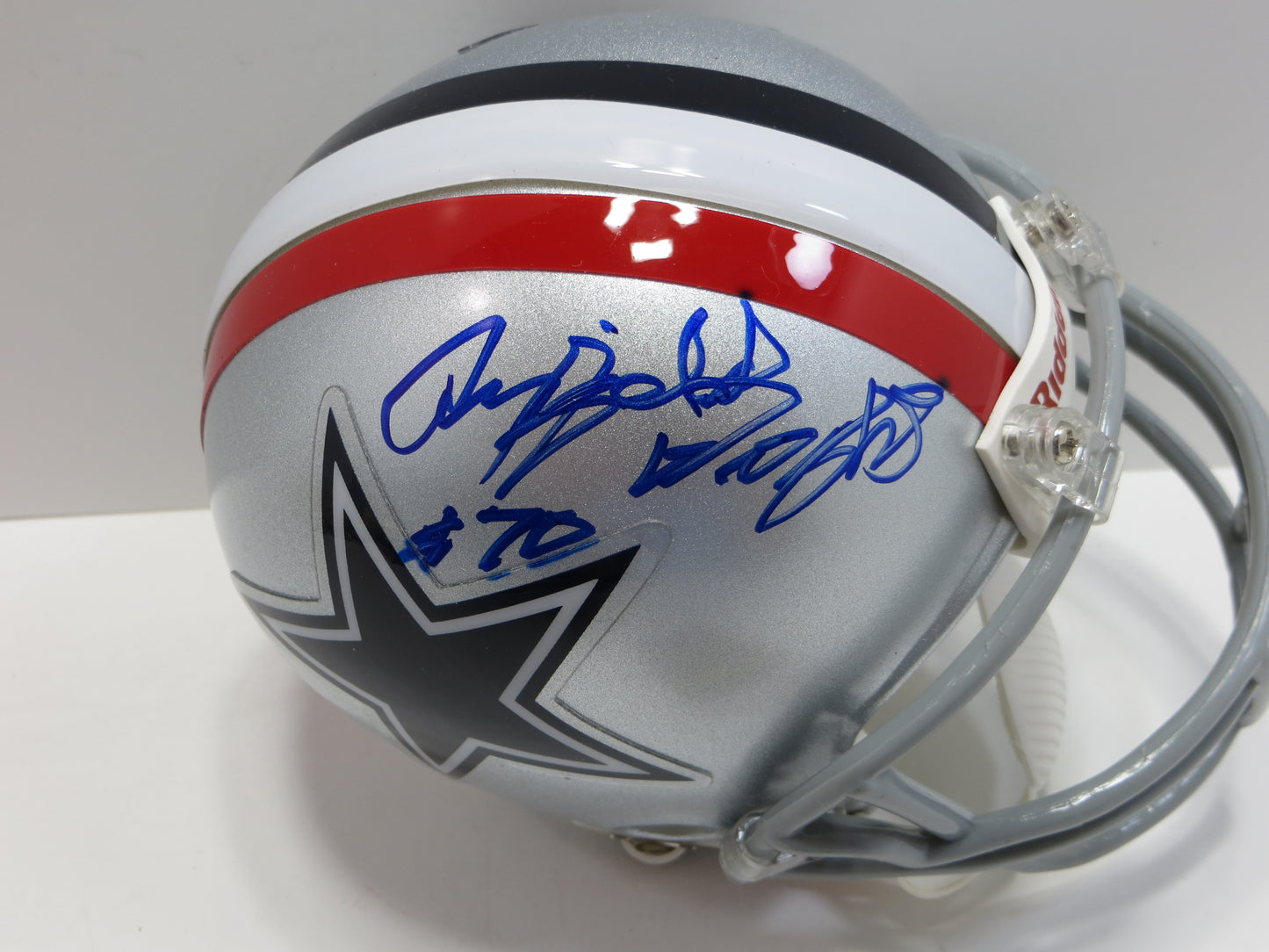 RAYFIED WRIGHT SIGNED 1976 DALLAS COWBOYS RIDDELL MINI HELMET JSA COA