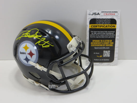 ROD WOODSON SIGNED PITTSBURGH STEELERS RIDDELL MINI HELMET Purdue JSA COA