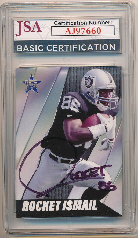 DALLAS CARD SHOW DCS SELECT ROCKET ISMAIL AUTHENTIC AUTO JSA