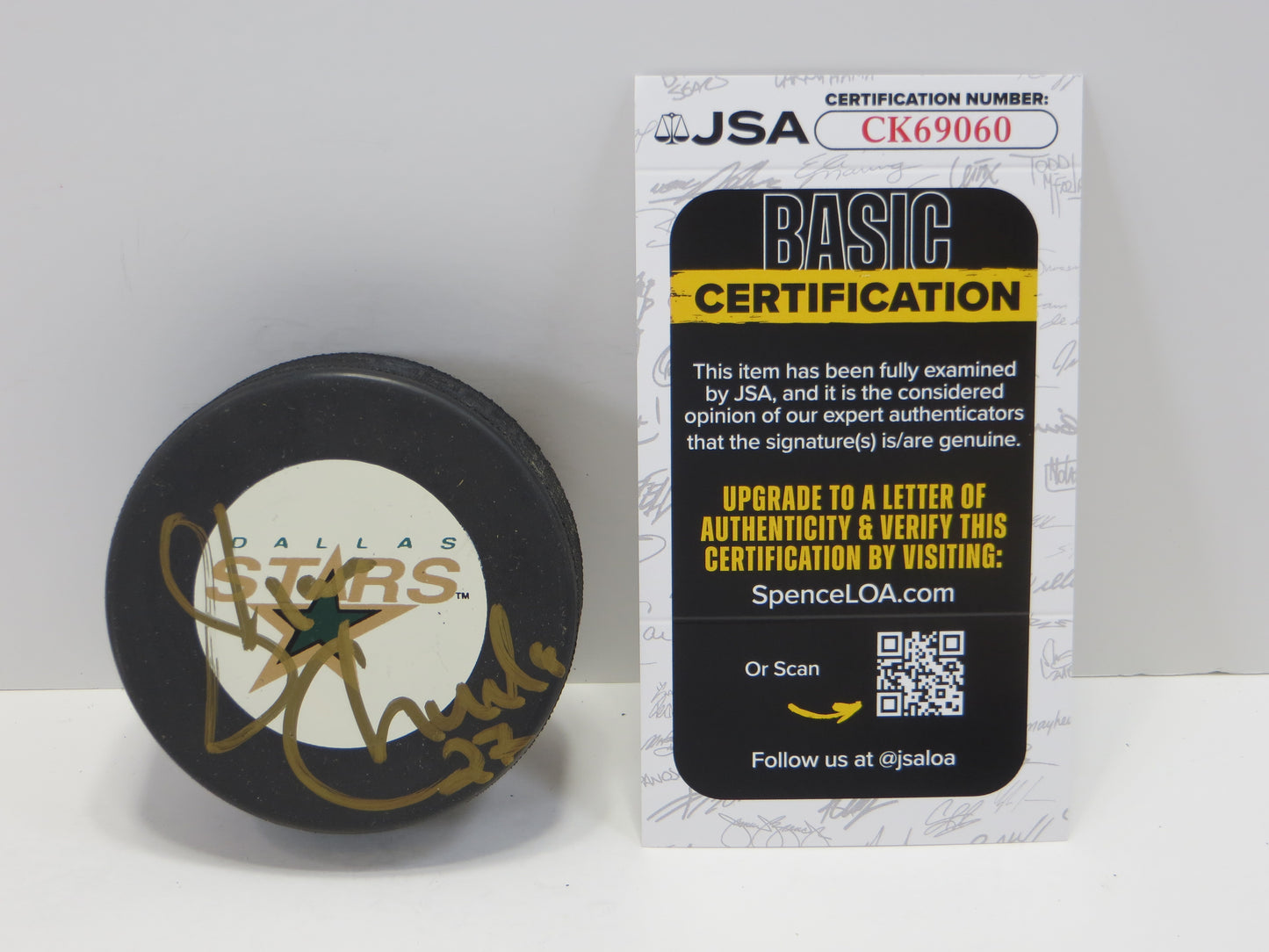 SHANE CHURLA SIGNED DALLAS STARS ORIGINAL LOGO HOCKEY PUCK JSA COA