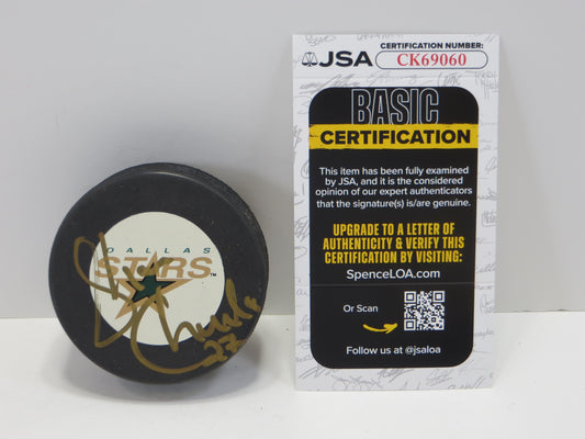 SHANE CHURLA SIGNED DALLAS STARS ORIGINAL LOGO HOCKEY PUCK JSA COA