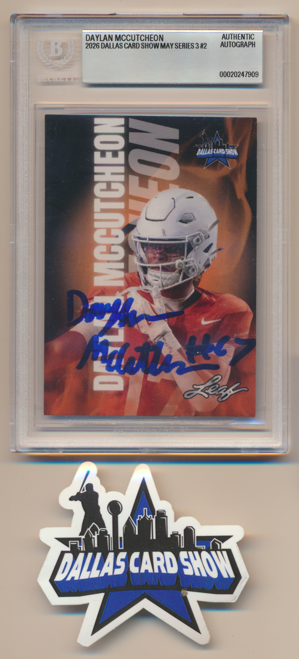 DAYLAN McCUTCHEON TEXAS LONGHORNS SIGNED 2026 May Dallas Card Show BGS BAS SLAB