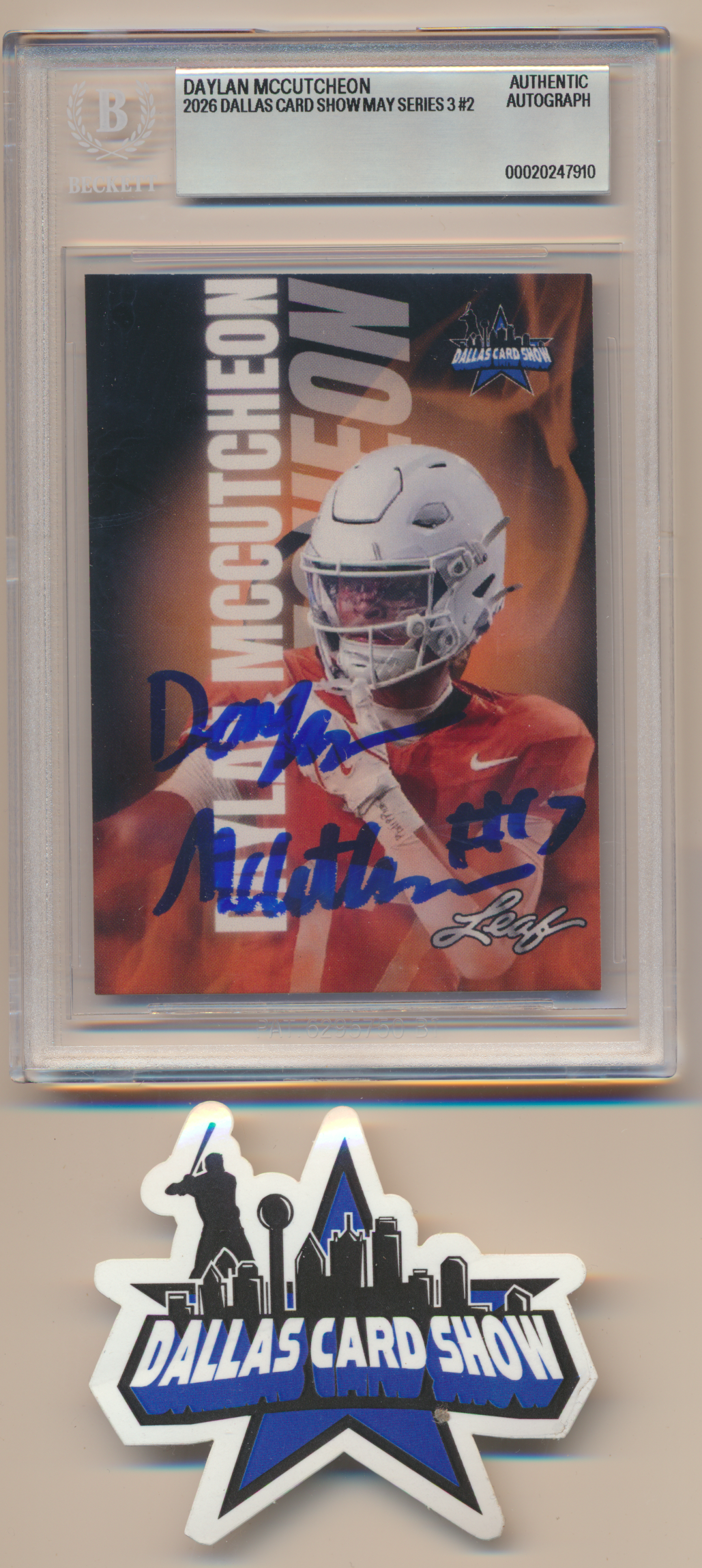 DAYLAN McCUTCHEON TEXAS LONGHORNS SIGNED 2026 May Dallas Card Show BGS BAS SLAB