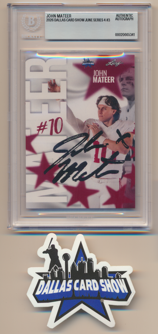 JOHN MATEER OU OKLAHOMA SOONERS SIGNED 2026 June Dallas Card Show BGS BAS SLAB
