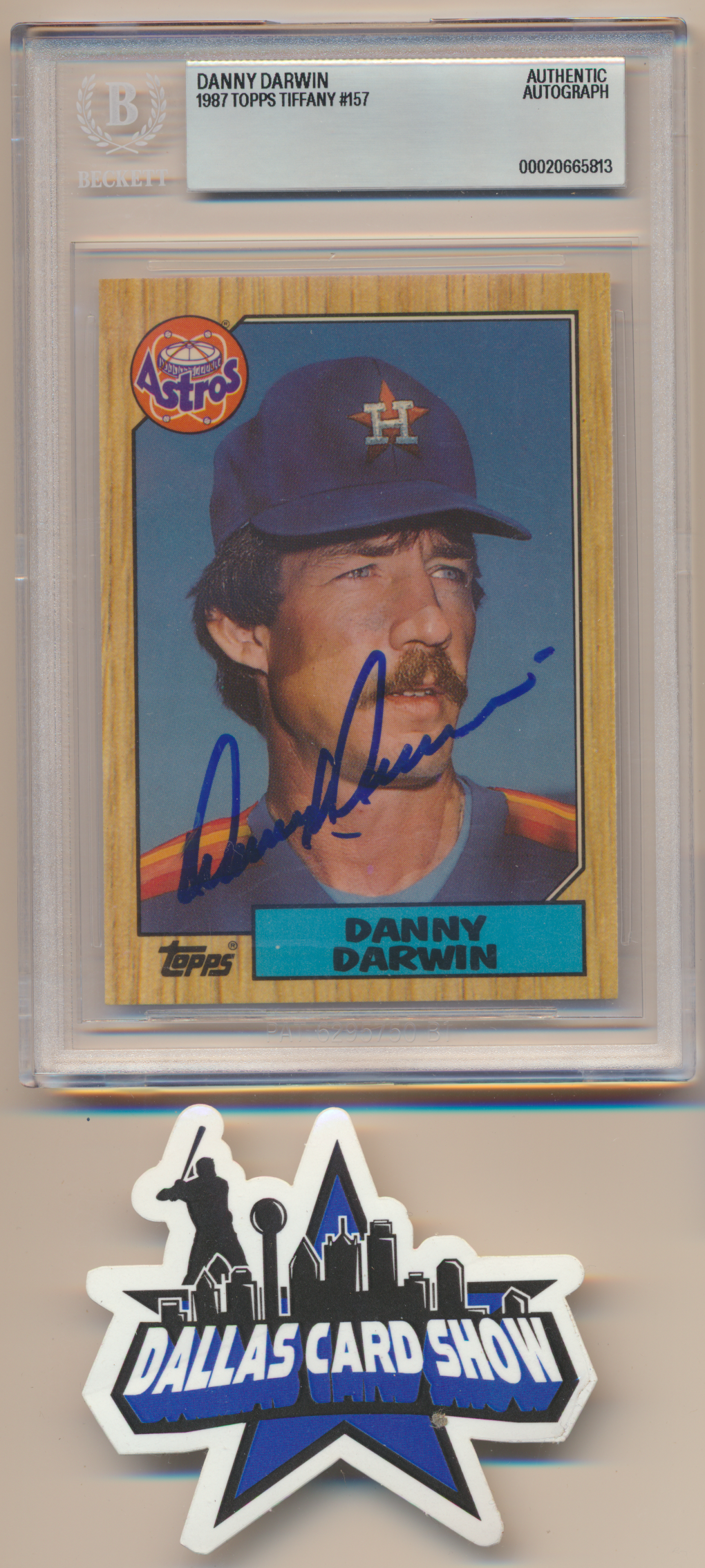 DANNY DARWIN HOUSTON ASTROS SIGNED 1987 Topps Tiffany #157 BGS BAS SLAB