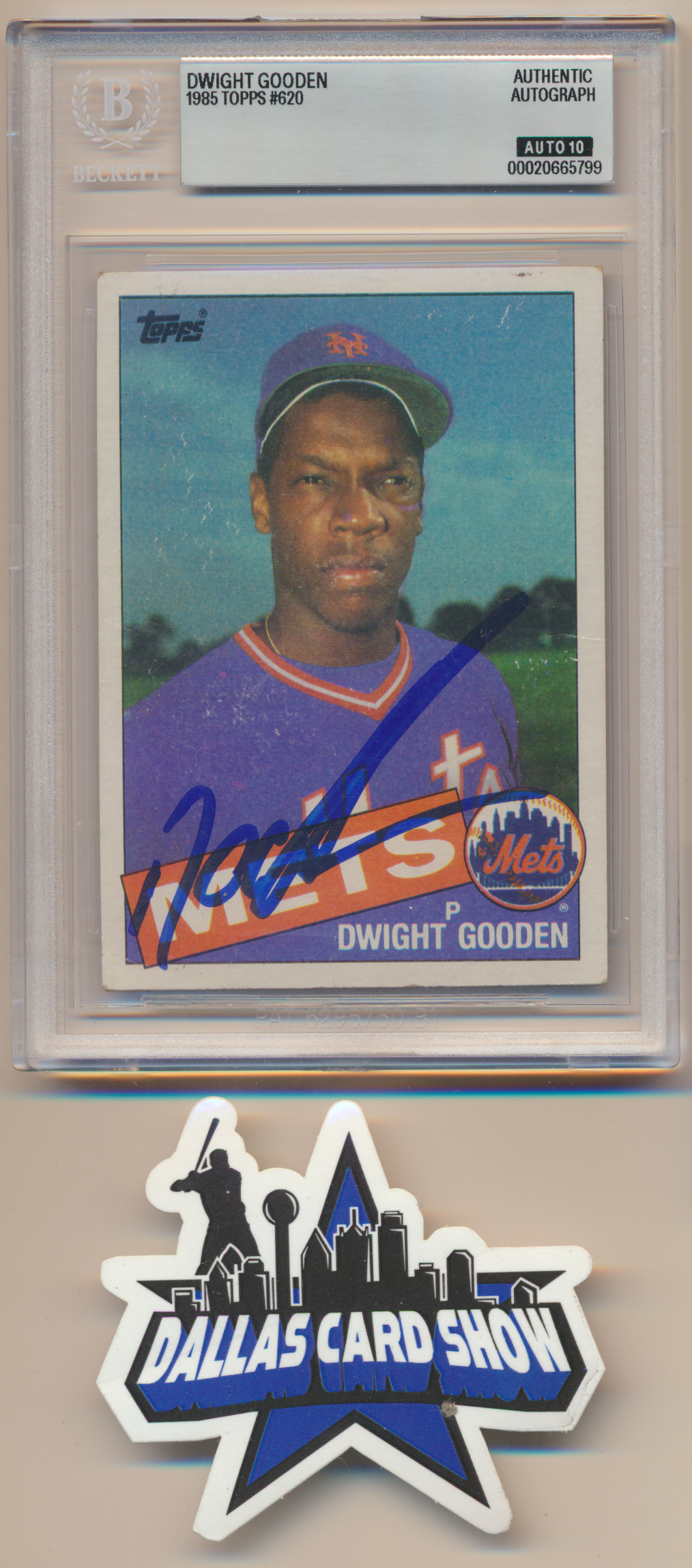 DWIGHT DOC GOODEN NY METS SIGNED 1985 Topps #620 BGS BAS SLAB AUTO 10