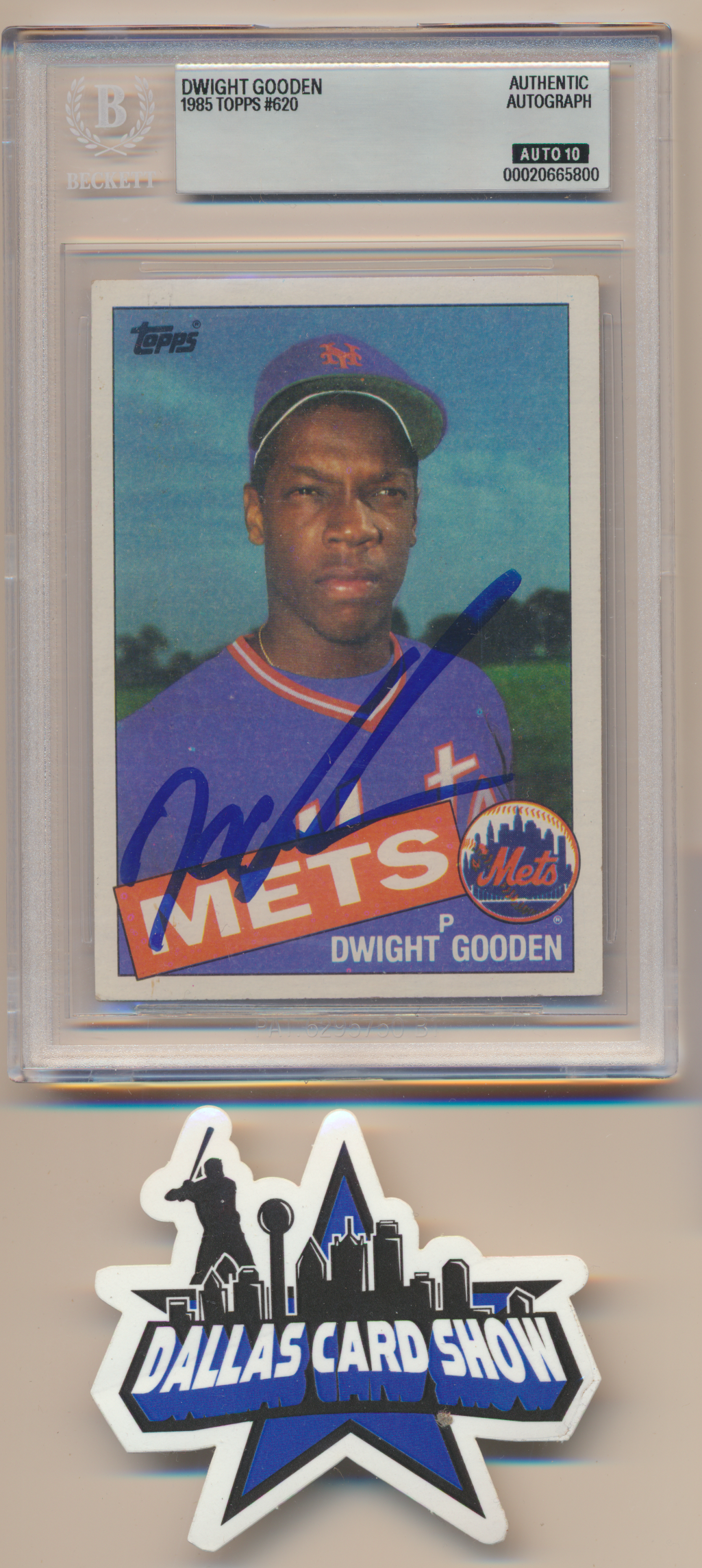 DWIGHT DOC GOODEN NY METS SIGNED 1985 Topps #620 BGS BAS SLAB AUTO 10