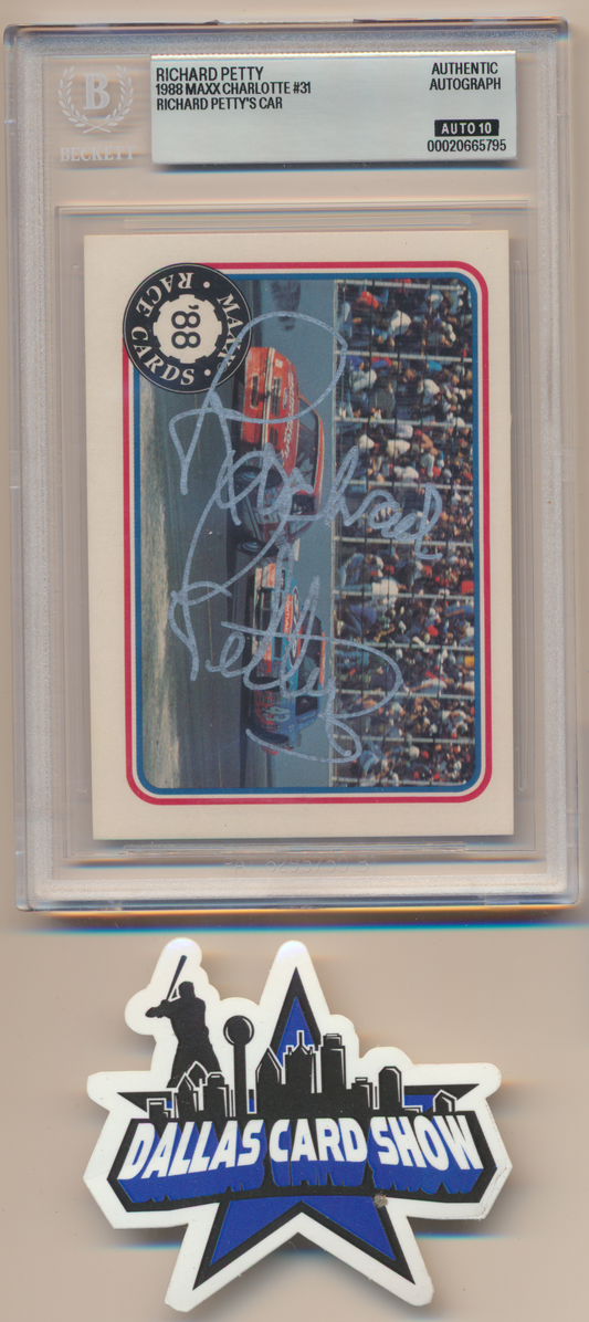 RICHARD PETTY Nascar SIGNED 1998 Maxx Charlotte #31 BGS BAS SLAB AUTO 10