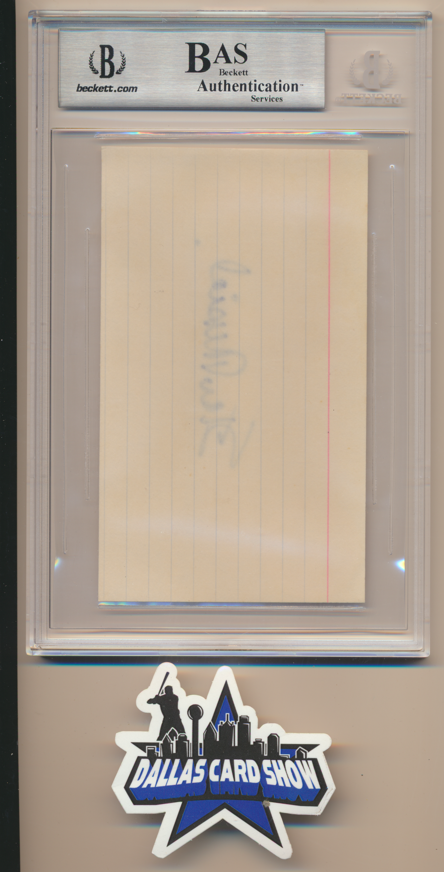 STAN MUSIAL SAINT LOUIS STL CARDINALS SIGNED 3x5 Index card BGS BAS SLAB