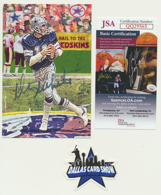 DANNY WHITE DALLAS COWBOYS SIGNED ART CARD Arizona State JSA COA