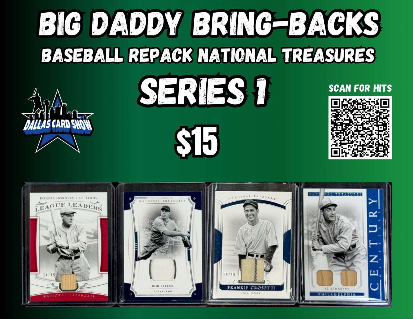 Big Daddy Bring-Backs $15 Baseball National Treasures Series 1