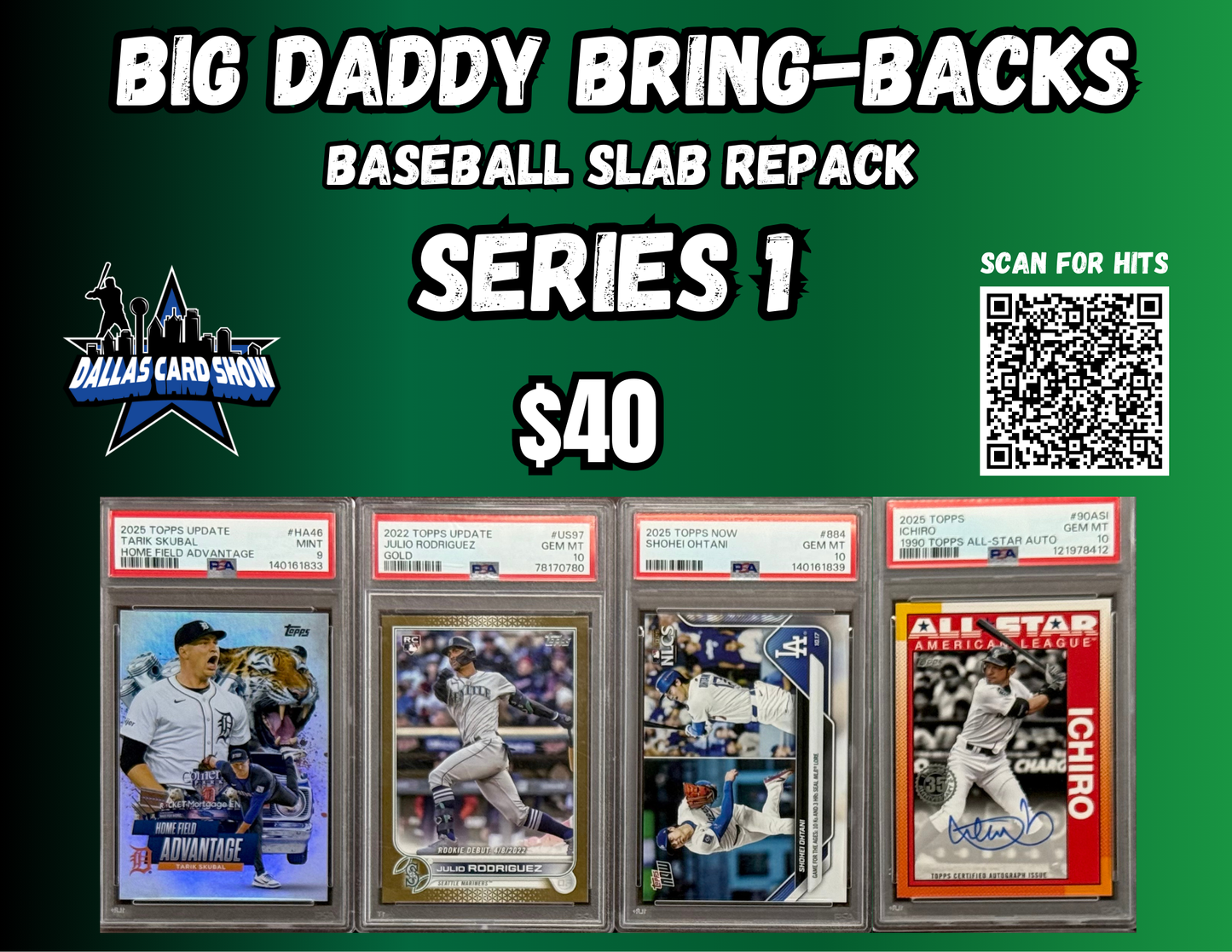 Big Daddy Bring-Backs $40 Baseball Slab Repack Series 1
